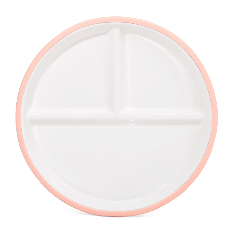 Ceramic Divided Toddler Plate with Suction Base