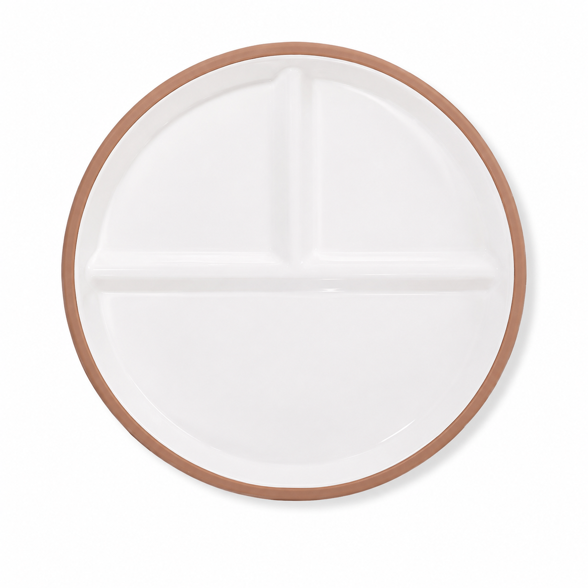 Ceramic Divided Kid's Plate with Suction Base
