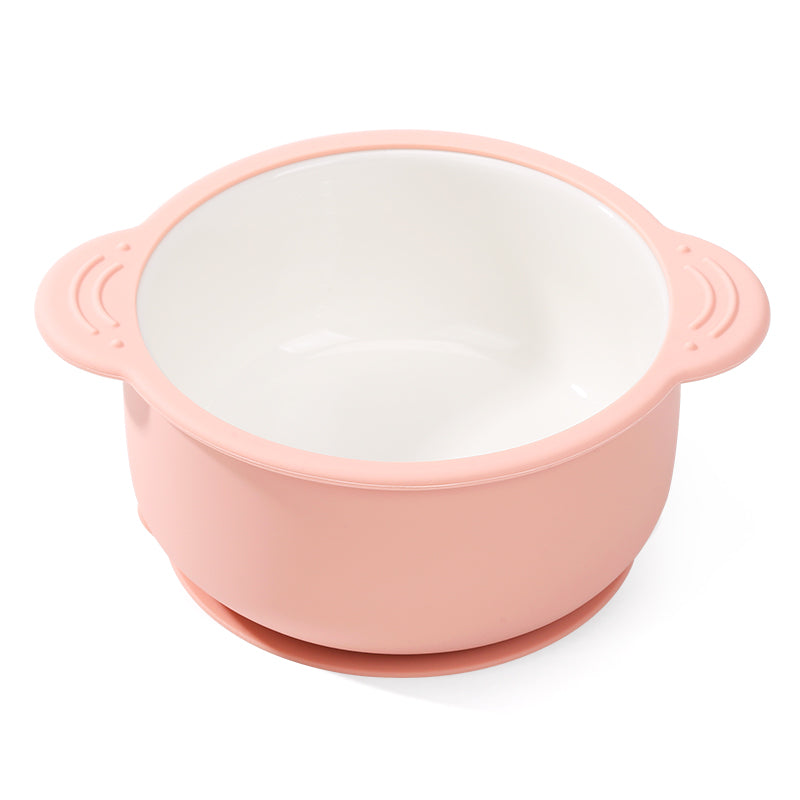 Ceramic Toddler Bowl with Suction Base