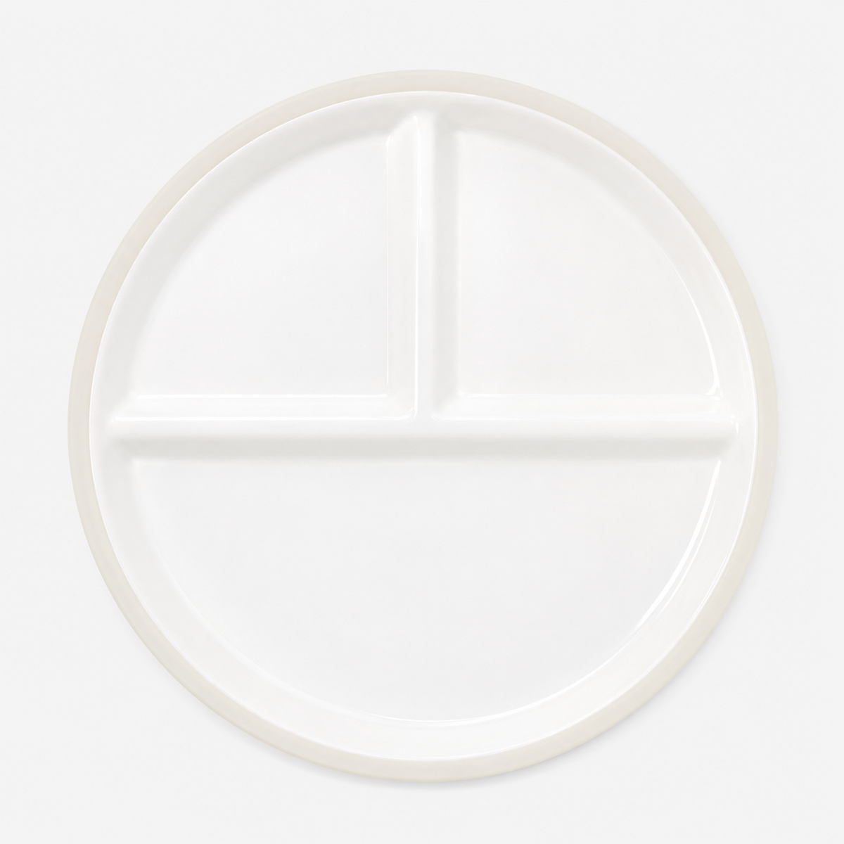 Ceramic Divided Kid's Plate with Suction Base
