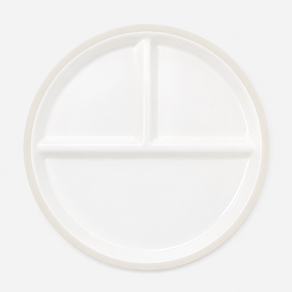 Ceramic Divided Kid's Plate with Suction Base