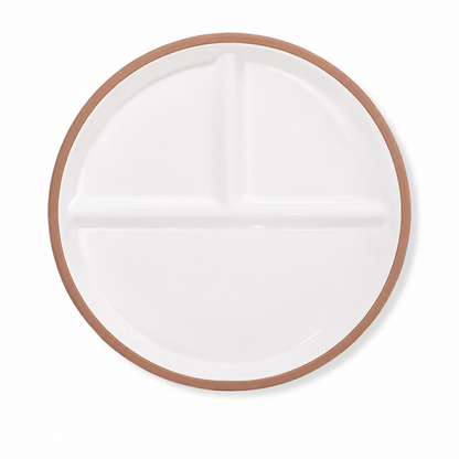 Ceramic Divided Kid's Plate with Suction Base