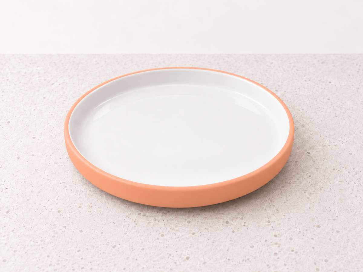 Ceramic Undivided Kid's Plate with Suction Base