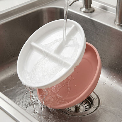 Ceramic Divided Toddler Plate with Suction Base