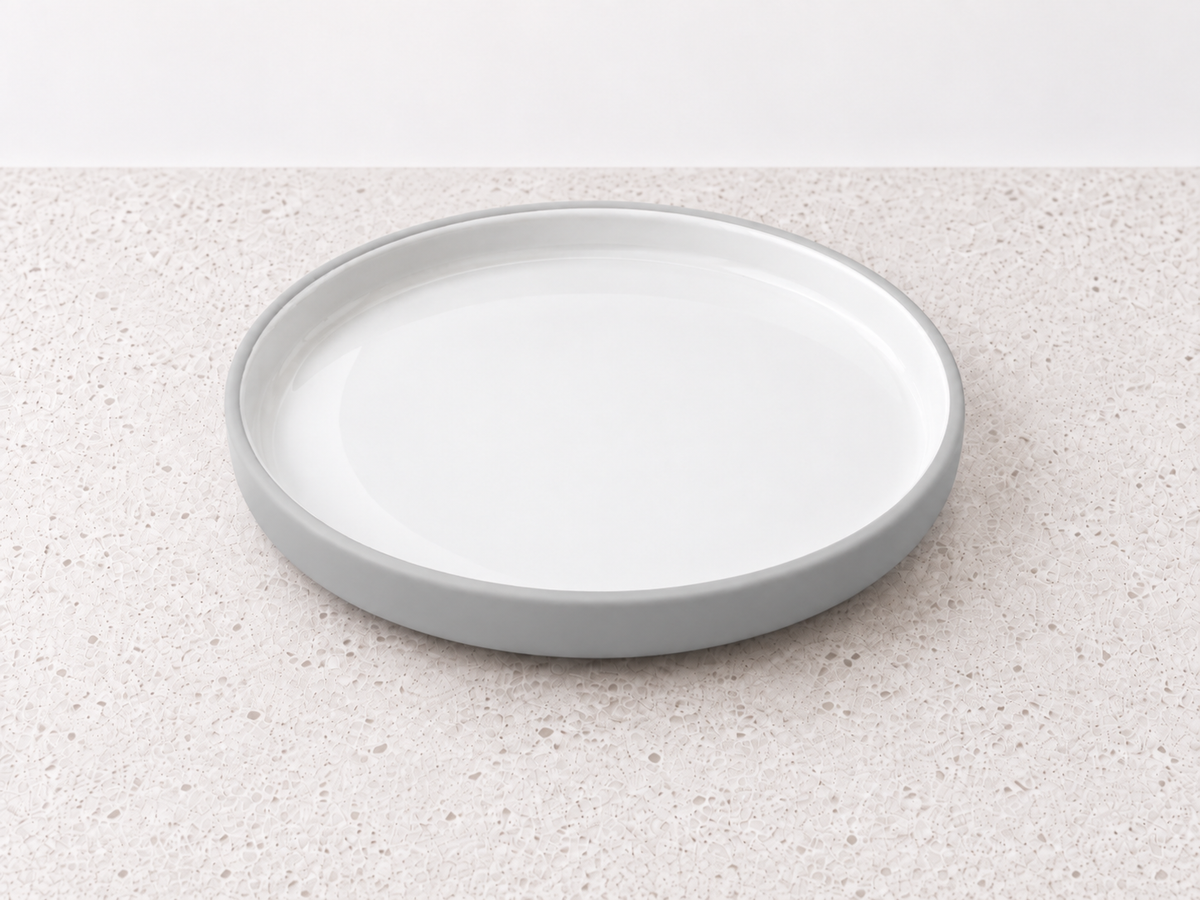 Ceramic Undivided Kid's Plate with Suction Base